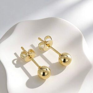 Classic Gold Sphere Stud Earrings for Women